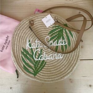 Kate Spade Sunkiss Cabana Straw Medium Tote bag NWT